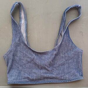 Naked Wardrobe Blue Crop Top